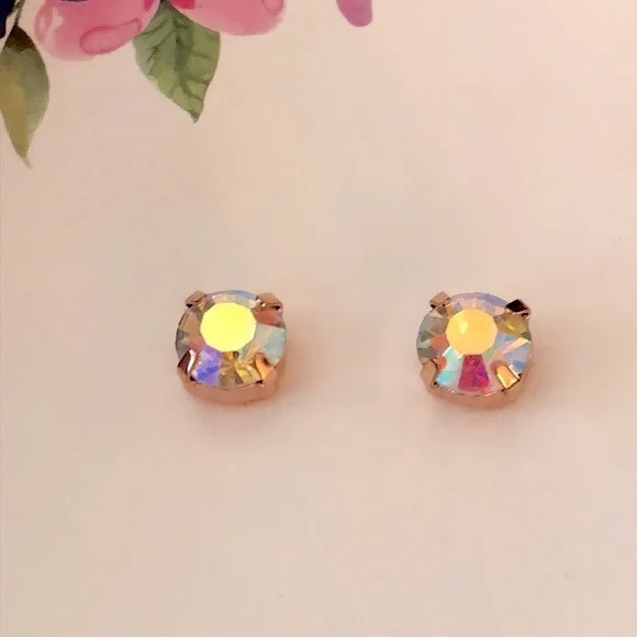 Aurora Borealis Crystal Earrings - Picture 4 of 4